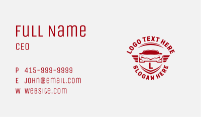 Car Wings Lettermark Business Card Image Preview