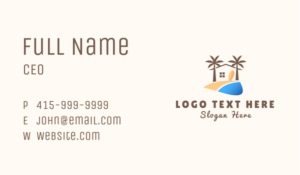 Beach Sand House Business Card Design Image Preview