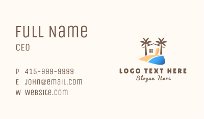 Beach Sand House Business Card Image Preview