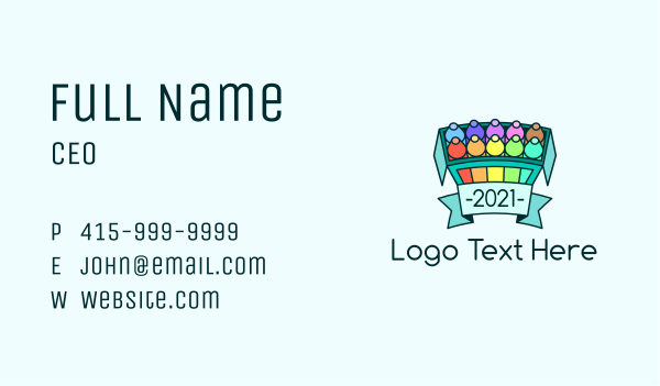 Crayon Box Banner Business Card Design Image Preview