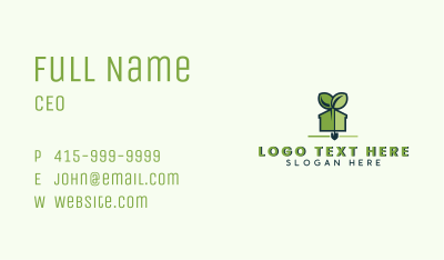Shovel Greenhouse Plant Business Card Image Preview
