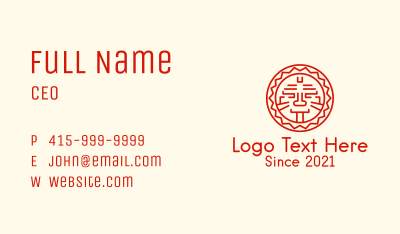 Aztec Tribal Sun Business Card Image Preview