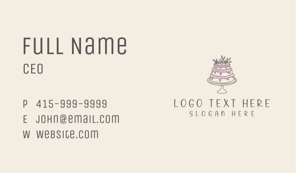 Floral Cake Bakery Business Card Design Image Preview