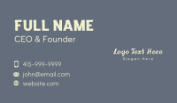 Elegant Script Wordmark Business Card Design