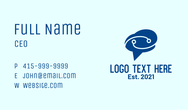 Tech Brain Chat Business Card Design Image Preview
