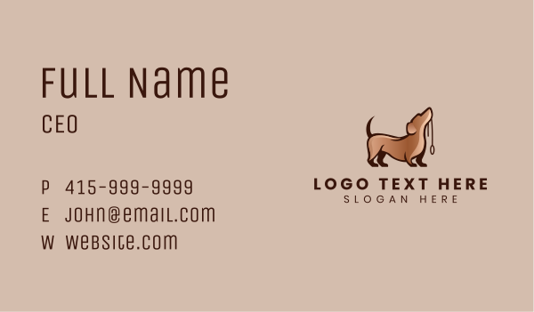 Pet Dog Leash Business Card Design Image Preview