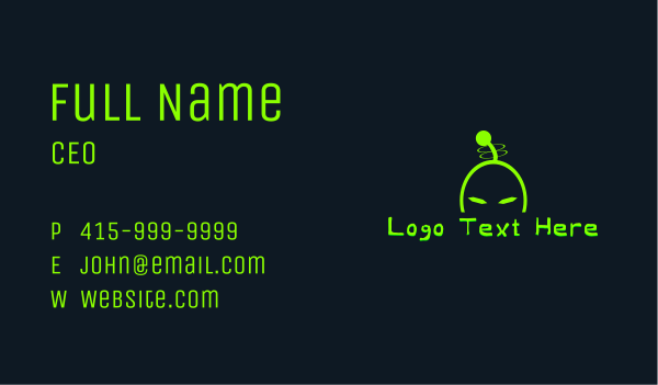 Alien Invasion Wordmark Business Card Design Image Preview