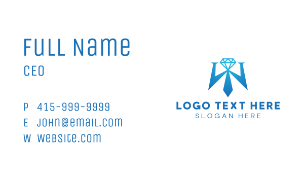 Diamond Tie Letter W Business Card Design Image Preview