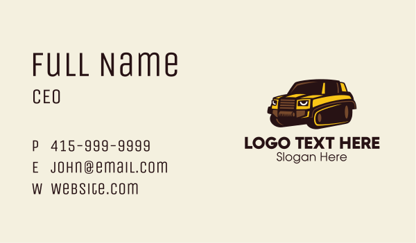 Modern Track Vehicle  Business Card Design Image Preview