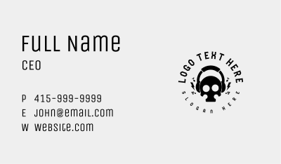 Rockstar Skull Headset Business Card Image Preview