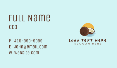 Coconut Sunset Tropical Business Card Image Preview