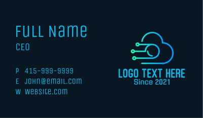 Cyber Cloud Camera Business Card Image Preview