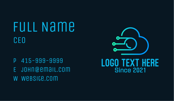Cyber Cloud Camera Business Card Design