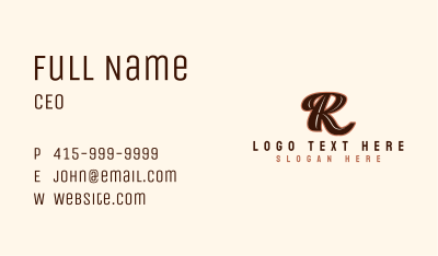 Vintage Classic Letter R Business Card Image Preview