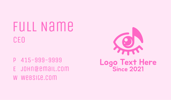 Pink Eye Music Note Business Card Design Image Preview