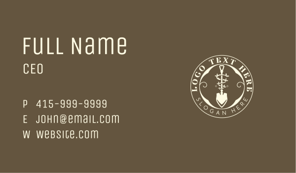 Yard Gardening Shovel Business Card Design