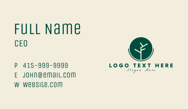 Green Organic Branch  Business Card Design Image Preview