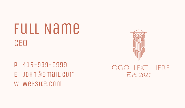 Handcrafted Macrame Decor  Business Card Design Image Preview