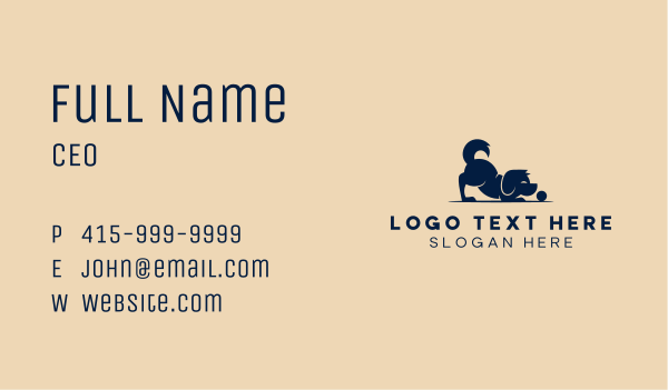 Playing Cute Puppy Business Card Design Image Preview