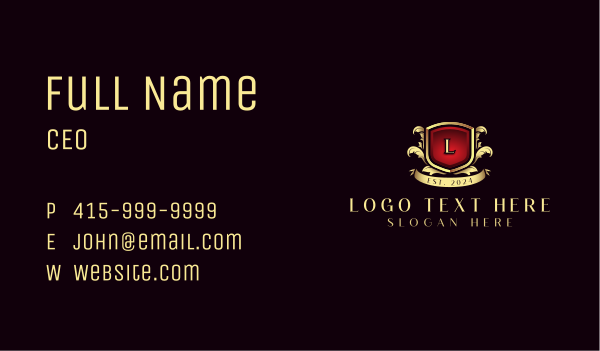 Luxury Shield Insignia Business Card Design Image Preview