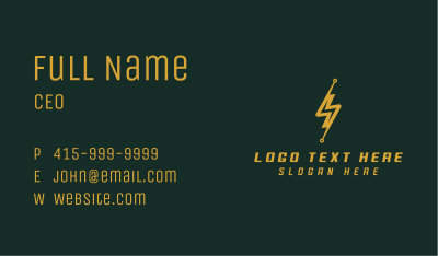 Gold Lightning Circuit Business Card Image Preview