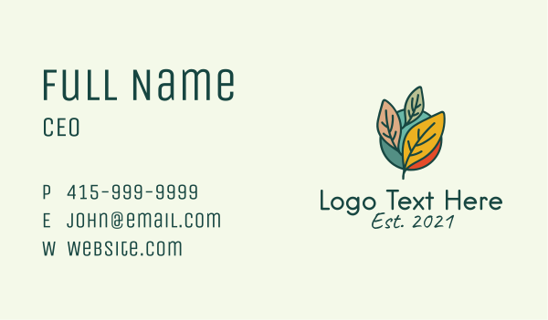 Colorful Leaf Gardening  Business Card Design Image Preview