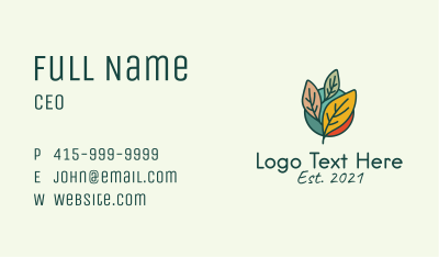 Colorful Leaf Gardening  Business Card
