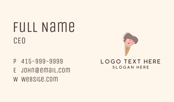 Kid Iced Cream Mascot Business Card Design Image Preview