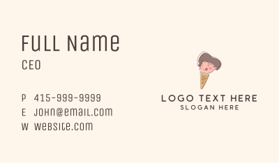 Kid Iced Cream Mascot Business Card Image Preview