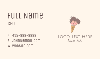 Kid Iced Cream Mascot Business Card