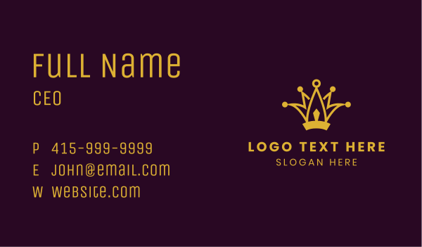 Elegant Royal Crown Business Card Design Image Preview