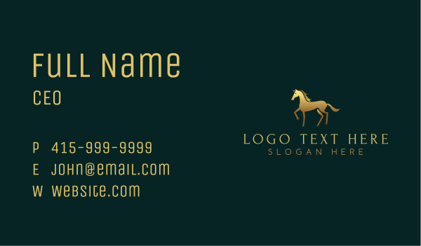 Luxury Horse Equine Business Card Design Image Preview