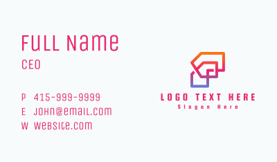 Gradient Tech Letter F Business Card Image Preview