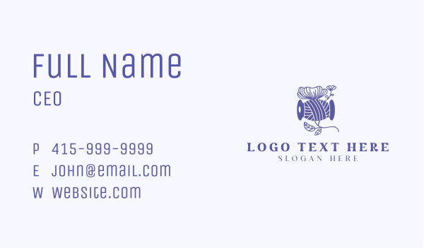 Floral Thread Sewing  Business Card Design Image Preview