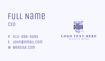 Floral Thread Sewing  Business Card Image Preview