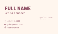 Minimalist Feminine Wordmark Business Card Design
