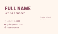 Minimalist Feminine Wordmark Business Card Image Preview