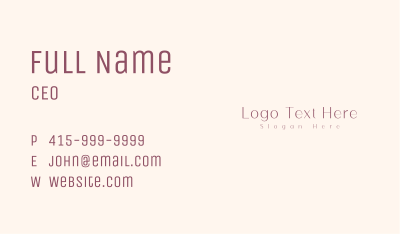 Minimalist Feminine Wordmark Business Card Image Preview