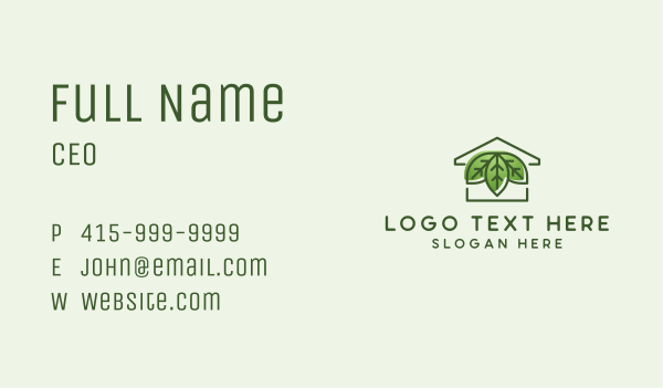 Organic Vegan House Business Card Design Image Preview