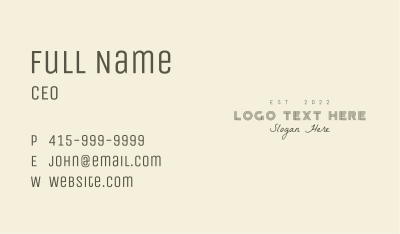 Chic Fashion Wordmark Business Card Image Preview