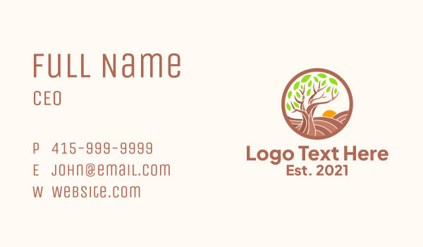 Brown Hill Tree Business Card Design