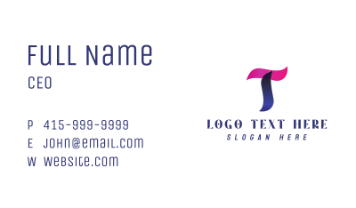 Gradient Letter T Business Card Image Preview