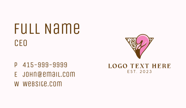 Elegant Flamingo Badge  Business Card Design Image Preview