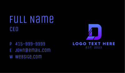 Corporate Agency Letter D  Business Card Image Preview