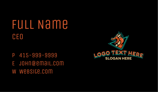 Dragon Gaming Creature Business Card Design Image Preview