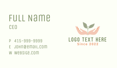 Natural Leaf Hand Business Card Image Preview