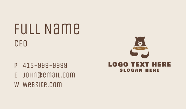 Grizzly Bear Cafe Business Card Design Image Preview