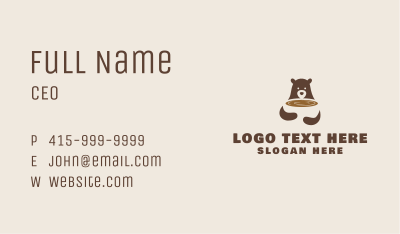 Grizzly Bear Cafe Business Card Image Preview