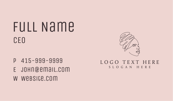Beauty Lady Headwrap Business Card Design Image Preview