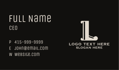 Decal Studio Letter L  Business Card Image Preview